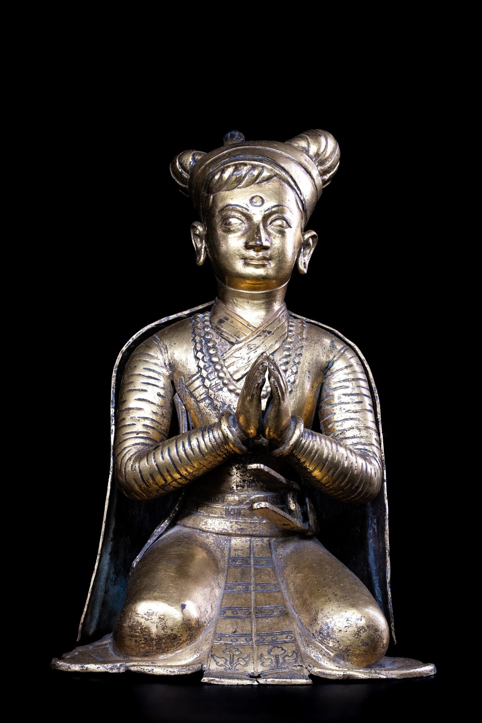 Fire-Gilt Bronze Statue of Bhupatindra King of Malla